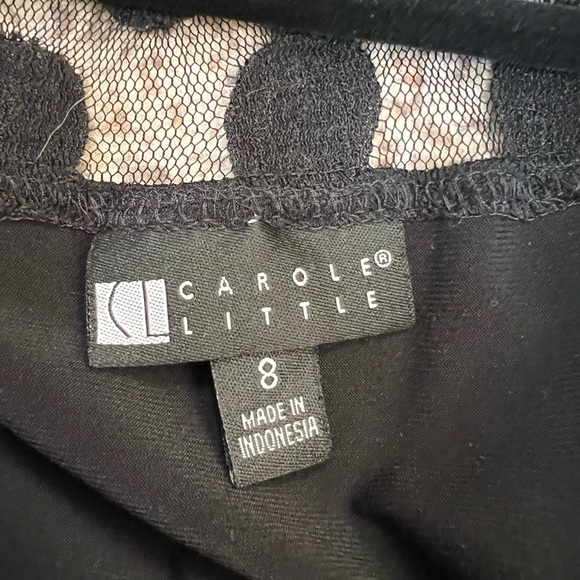 Carole Little Black Dress with Polka Dot Mesh - Picture 4 of 5